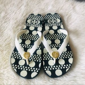 Tory Burch blue and white sandals size 7 in GUC